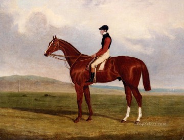  horse Art Painting - Flexible Elis A Chestnut Racehorse With John Day Up John Frederick Herring Jr horse
